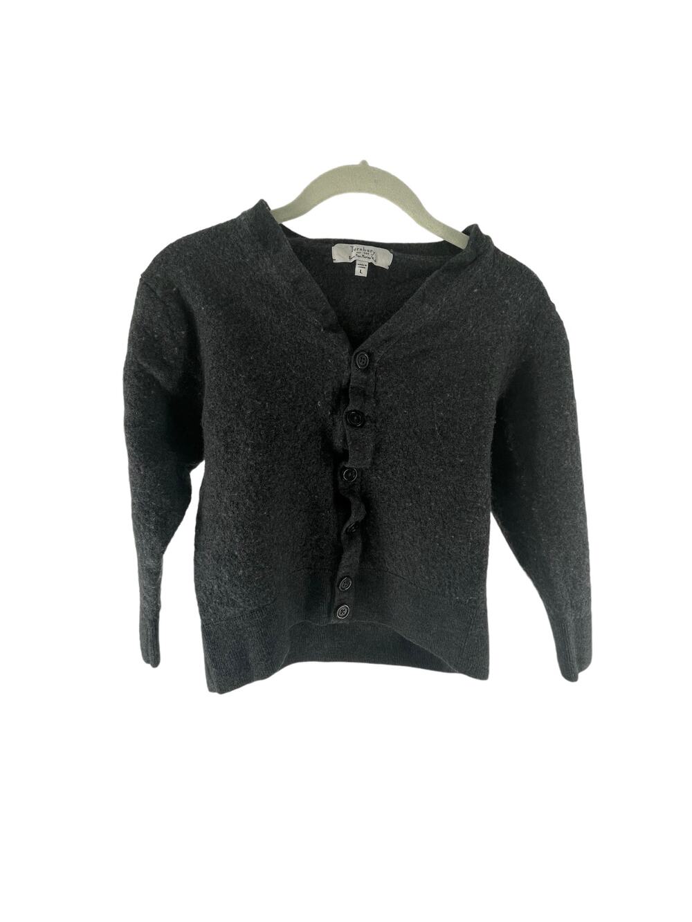 Turnbury Gray Merino Wool Button Down Cardigan Sweater Women's Size Large